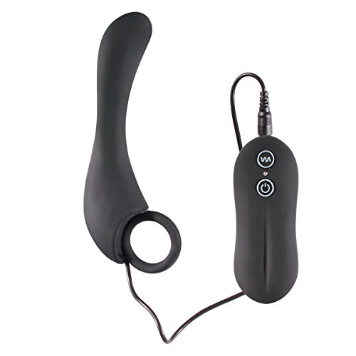 Two Womens or Mens Adult Prostate Sex Toy, Battery Operated (2 AAA Required, 4 AAA Included) Anal Vibrator with Tapered Shaft, 10 Sensual Vibrations, Medical Grade Silicone, Waterproof