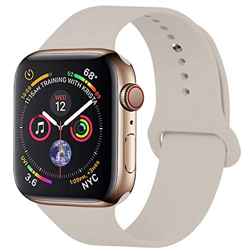 YANCH Compatible with for Apple Watch Band 38mm 42mm 40mm 44mm, Soft Silicone Sport Band Replacement Wrist Strap Compatible with for iWatch Series 4/3/2/1, Nike+,Sport,Edition