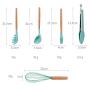 Gwjs Silicone Wooden Handle Kitchen Utensils, Non-stick Spatula Cooking Utensils Kitchen Gadgets Kitchenware-nine-piece Set 32.5cm(12.8inch)