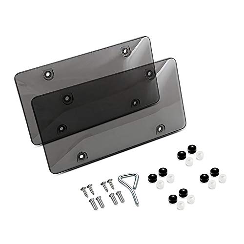 BLVD-LPF OBEY YOUR LUXURY  Tinted Clear Smoked Unbreakable License Plate Shields - 2-Pack Novelty/License Plate Tint Smoke Bubble Covers