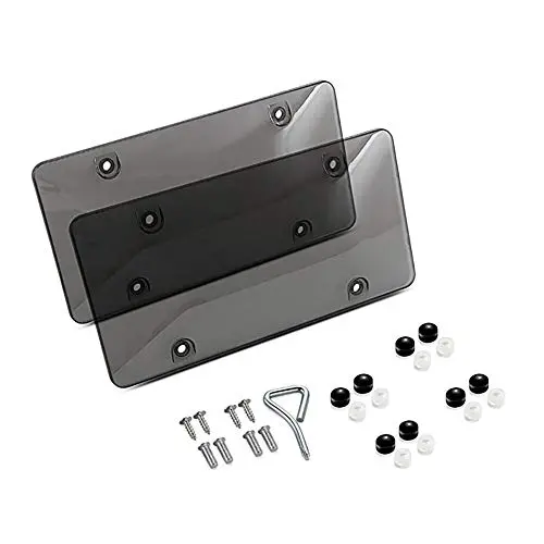 BLVD-LPF OBEY YOUR LUXURY  Tinted Clear Smoked Unbreakable License Plate Shields - 2-Pack Novelty/License Plate Tint Smoke Bubble Covers