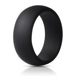 ThunderFit Silicone Rings, 7 Rings / 1 Ring Wedding Bands for Men - 8.7 mm Wide - 2.5mm Thick