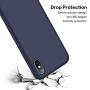 iPhone X Silicone Case, XSHNUO Liquid Silicone Gel Rubber Ultra Thin Case with Soft Microfiber Cloth Lining Cushion for Apple iPhone X (2017) 5.8 inch (Midnight Blue)