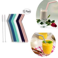 Silicone pipette, reusable, with cleaning brush，Reusable Silicone Straws Are Included With Cleaning Brush