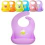 Single or Set of 2 Waterproof Silicone Baby Bib Lightweight Comfortable Easy-Wipe Clean
