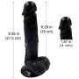 Heiyy Flesh Toy 8.26in Body-Safe Silicone Luxury Black Huge D?ld? Waterproof Hands-Free Personal Toy Relax Massage (Color : Black)