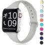 Zekapu Sport Band Compatible for Apple Watch 38mm 42mm 40mm 44mm, Soft Silicone Narrow Slim Sport Replacement Wristband for iWatch Series 5, Series 4, Series 3, Series 2, Series 1 Women