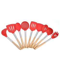 Silicone Kitchenware 9-Piece Set, Non-Stick Cooking Shovel Spoon Multi-Function Kitchen Gadget