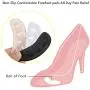Urwalks Ball of Foot Cushions for High Heels, Non-Slip Comfortable Forefoot Pads Metatarsal Pads All Day Pain Relief, Toe Cushions for Forefoot - 2 Pairs (Black)