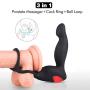 3-in-1 Remote Control Prostate Massager Vibrator with Penis Ring and Ball Loop, 9 Speeds Rechargeable Anal Sex Toy Waterproof G-spot Vibrating Stimulator for Men Women Couple