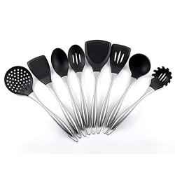 JunbosiKitchenware Food Grade Stainless Steel Spatula Nonstick Silicone Shovel Spoon Food Grade Nylon Silicone Kitchenware Set