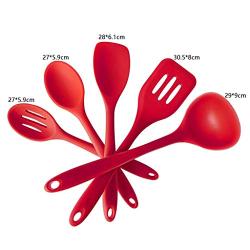 Ly-gctz Kitchenware Set Kitchen Silicone Long Handle Cooking Spoon Shovel Full Home Cooking Kitchenware Spatula Set 5 Piece Set