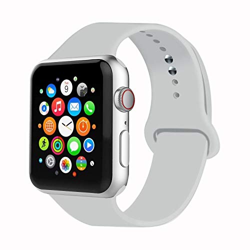 IYOU Sport Band Compatible with Watch Band 38MM 42MM 40MM 44MM, Soft Silicone Replacement Sport Strap Compatible with 2019 Watch Series 5 2018 Watch Series 4/3/2/1