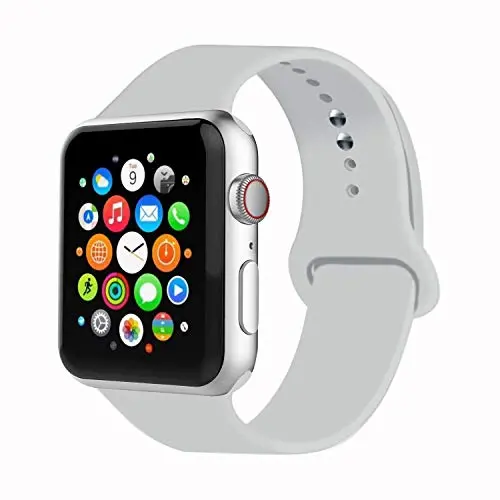 IYOU Sport Band Compatible with Watch Band 38MM 42MM 40MM 44MM, Soft Silicone Replacement Sport Strap Compatible with 2019 Watch Series 5 2018 Watch Series 4/3/2/1