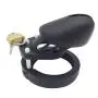 Males Silicone Control Massage Device with 5 Rings (Black,Short)