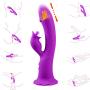 Thrusting Tongue Vibrator with Powerful Thrusting Actions 10 Vibration Modes for G Spot Clitoris Stimulation, UTIMI Waterproof Dildo G-spot Vibrator Personal Sex Toy for Women, Rechargeable Purple