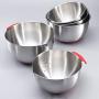 Stainless Steel Mixing Bowl with Ergonomic Non-Slip Silicone Base Professional Kitchenware (Color : B, Size : M)