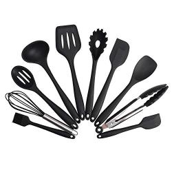 Jdeepued Silicone kitchenware 10 Piece Silicone Kitchen Utensil Set BPA Free Silicone Kitchen Utensils Set Kitchen Tools and Gadgets Multi-Color Optional Silicone Kitchen Utensils