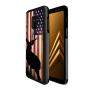 Samsung A8 Case with American Flag Pattern Whimsical Design Bumper Black Soft TPU and PC Protection Anti-Slippery &Fingerprint Case for Samsung A8