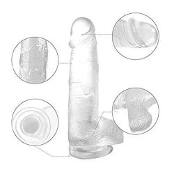 8 Inch Crystal Transparent Pen?s Soft Silicone Flexible Hands-Free Massage Toys