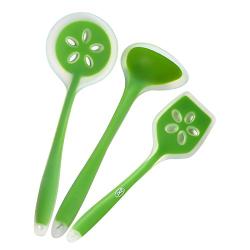 Dana Carrie Stylish silicone kitchenware white border Soup scoop colander scoop shovels shovels packaged, Green