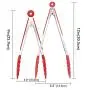 Kitchen Tongs, for BBQ 9/12 Inch Food Grade Stainless Steel Locking Tongs for Cooking, Strong and Sturdy Set of 2