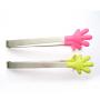BigFamily Stainless Steel Silicone Salad Bread Serving Pliers Kitchenware Kitchen Mini Tong Clip Barware