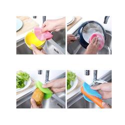 Silicone Scrubber, Silicone Multipurpose Kitchen Scrub Brush for Dish Pot and Veggies Fruit Non-Stick Pan Yellow