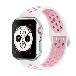 AdMaster Bands Compatible with Apple Watch 38mm 40mm 42mm 44mm,Soft Silicone Replacement Wristband Compatible with iWatch Series 1/2/3/4