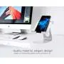 MoKo Tablet Stand, 210 Degree Multi-Angle Rotatable Phone Desktop Holder Fit iPhone 11 Pro Max/11 Pro/11, iPad 10.2" 2019, New iPad Air 3, Mini 5, iPhone XS/XS Max/XR/X, Galaxy Note 10 Plus, Silver