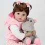 Aori Lifelike Realistic Reborn Baby Doll 22 Inch Real Looking Weighted Reborn Doll with Pink Clothes and Accessories Best Birthday Set for Girls Age 3