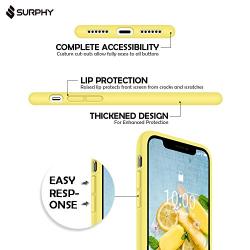 SURPHY Silicone Case Compatible with iPhone 11 Case 6.1 inch, Liquid Silicone Full Body Thickening Design Phone Case (with Microfiber Lining) for iPhone 11 6.1 2019, Yellow