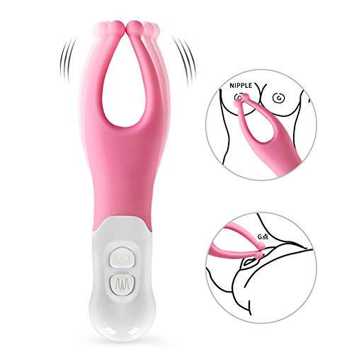 G Spot Vibrator Couple Vibrator with 7 Modes, Upgraded Soft Silicone Dildo Vibrator Nipples Sex Toys Clit Stimulator for Women,Couples and Men (Pink)