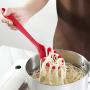 Silicone kitchenware 9 Pieces Red Silicone Cooking Utensils Kitchen Utensil Set Wooden Handles Cooking Tools For Nonstick Cookware Includes Tongs Pasta Fork Whisk Soup Spoon And More Nonstick Heat Res