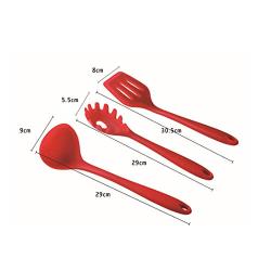 Carriemeow Silicone Kitchenware 10 Piece Non-stick Pan Set Eco-friendly Kitchen Tools Baking Utensils (Color : Red)