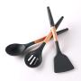 Kitchen Utensil Set 9 PCS cooking utensils, silicone sleeve slip handle set, wooden handle, non-stick heat resistant silicone kitchenware, Kitchenware