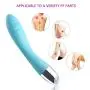 One Button Operation Silicone Wand Massager,10 Powerful Speed Mode, 100% Waterproof,Memory Function,Magnetic Charging,Sport Recovery.(Blue)