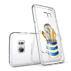 Samsung Galaxy S7 Edge Case, Soft TPU Slim-Fit Flexible Ultra-Thin Clear Case, Full-Body Rugged Bumper Print Kitchenware Case for Samsung Galaxy S7 Edge, Transparent