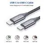 USB C to USB C 60W Fast Charging Cable, JSAUX[2 Pack 6.6ft] USB-C to USB-C Nylon Charger Cord Compatible with Samsung Galaxy Note 10 Plus A80, Google Pixel 2/3/3a/4 XL, iPad pro 2018 and More-Grey