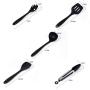 Silicone Kitchenware Set of 10 Scraper Scraper Spoon Silicone Kitchen Baking Cooking Set (Color : Black)