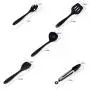 Silicone Kitchenware Set of 10 Scraper Scraper Spoon Silicone Kitchen Baking Cooking Set (Color : Black)