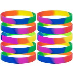 GOGO Rainbow Pride Wristbands Silicone Bracelets Rubber Bands Party Accessories