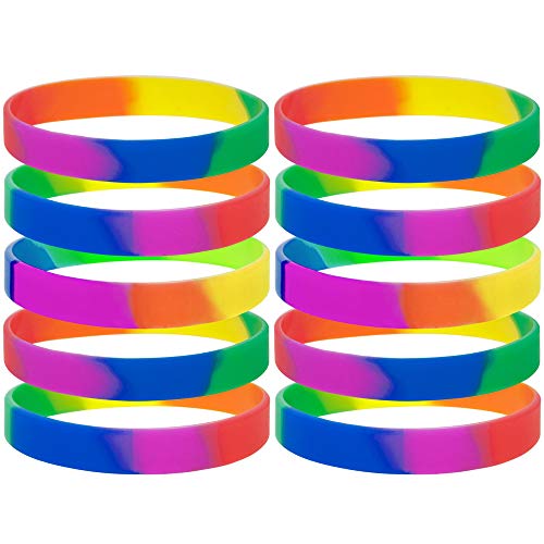 GOGO Rainbow Pride Wristbands Silicone Bracelets Rubber Bands Party Accessories