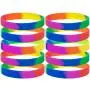 GOGO Rainbow Pride Wristbands Silicone Bracelets Rubber Bands Party Accessories