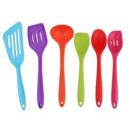 Silicone Kitchenware Set Of 6, High Temperature Non-Stick Cooking Baking Tools Cookware Small Tool Shovel Spoon Silicone Fish Shovel Kitchen Tools
