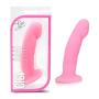 6.5" Platinum Silicone G Spot Stimulating Dildo - Suction Cup Harness Compatible Dong - Sex Toy for Women - Sex Toy for Adults (Pink)