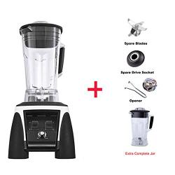 Super Heavy Duty Commercial Professional Power Blender Juicer Food Processor Mixer 3Hp 45000Rpm 2200W 2L Jar,White Extra Jar Part,Eu Plug