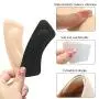 4 Pairs 4D Heel Cushion Pads Heel Shoe Grips Liner Silicone Shoe Insoles Foot Care Protector Self-adhesive Back Heel Sticker for Preventing Slip and Blister, Beige, Black