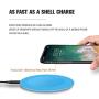Fast Wireless Charger, Qi Certified, 3 Types Charging Mode, Ultra Slim 0.2 inches, 7.5W Compatible iPhone Xs Max /8 /X /8 Plus/XR/XS, 10W Compatible Samsung Galaxy S8 S9, 5W All Phones (Blue)