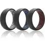 Egnaro Silicone Wedding Ring for Men, Dual-Tone Breathable Mens Rubber Wedding Bands - One Ring with Two Color